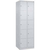 C+P Schließfachschrank Classic PLUS, 10 Fächer, 1850x600x500mm, Lichtgrau/Lichtgrau – Ansicht 1