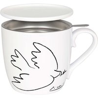 Könitz Tasse mit Sieb und Deckel "Picasso la Colombe de la Paix" 100 ml aus Porzellan – Ansicht 1