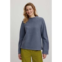tranquillo Damen-Woll-Pullover mit weitem Kragen, smoke, Gr. S