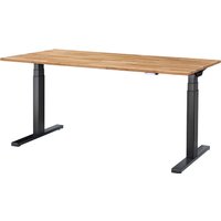 memo Höhenverstellbarer Schreibtisch "Sit-Up 3.0" schwarz, Eiche massiv, 170 x 80 cm – Ansicht 1