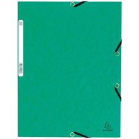 50 Exacompta Sammelmappen, Colorspan-Karton, 355 g/m², DIN A4, Gummizug, 3 Klap., grün