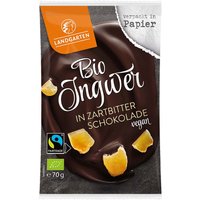 Landgarten Bio-Ingwer in Zartbitter-Schokolade, 70 g