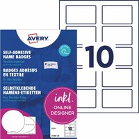 Avery Zweckform Selbstklebende Namens-Etiketten Inkjet "J4785" 200 Stk. 80x50mm, weiß – Ansicht 1