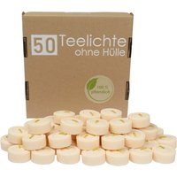 50er Pack Teelichter aus Rapswachs, ohne Hülle – Ansicht 1