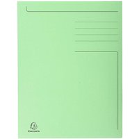 50 Exacompta Aktenmappen "Forever", 3 Klappen, 280 g/m², 245x350 mm für Format Folio, grün – Ansicht 1