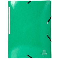 25 Exacompta Sammelmappen "Iderama", 425 g/m², DIN A4, Gummizug, 3 Klappen, dunkelgrün – Ansicht 1