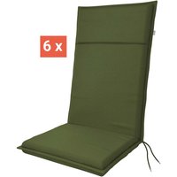 doppler Auflage "LIFE" für Hochlehner, 6er-Pack, 119x48x4 cm, Polyester, moosgrün – Ansicht 1