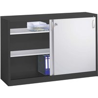 Schiebetürenschrank aus Stahl 160 cm breit anthrazit/alusilber T 40 H 100 – Ansicht 1