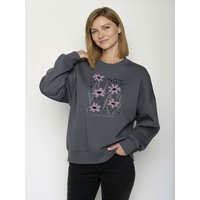 GREENBOMB Bio-Damen-Sweatshirt 'No Rain' mit mit Rundhalsausschnitt, gravel, Gr. M – Ansicht 1