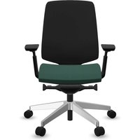 Profim Bürodrehstuhl "LIGHT UP" mit Armlehnen, Gestell: silber, Sitz: grün