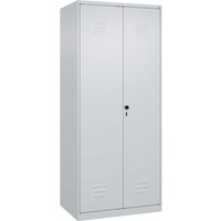 C+P Schwarz-Weiß-Spind Classic PLUS, 2 Abteile, 1850x800x500mm, Lichtgrau/Lichtgrau – Ansicht 1