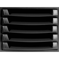 Exacompta Schubladenbox The Box "ECOBlack", DIN A4+, 5 Schubladen offen, schwarz – Ansicht 1