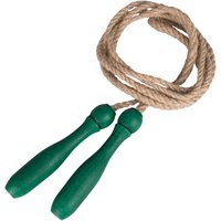 Springseil 250 cm aus Jute, Griff Buche grün gebeizt , FSC-zertifiziert