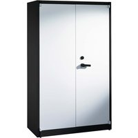 Feuergeschützte Flügeltürenschrank anthrazit/alusilber B 120 cm, H 195 cm