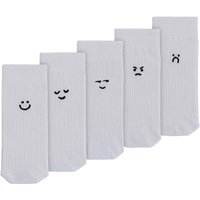 MELA Bio-Socken-Box 'Smiley Mood' 5er-Set weiß, Gr. 39/42