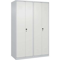 C+P PSA Doppel-Spind Classic PLUS, 4 Abteile, 1850x1200x500mm, Lichtgrau/Verkehrsweiß – Ansicht 1