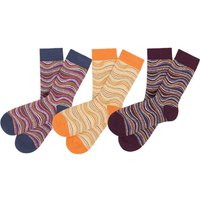 tranquillo 3 Paar Bio-Socken 'Iriaa' mit Wellen-Muster, waves, Gr. 35/38