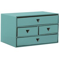 Schubladenbox "Color" aus Karton, 4 Fächer, für DIN A4/A5, mint – Ansicht 1