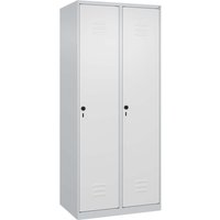 C+P Spind Classic PLUS, 2 Abteile, 1850x800x500mm, Lichtgrau/Verkehrsweiß – Ansicht 1