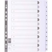25 Exacompta Register, 12 Taben numerisch, 160 g/m², DIN A4 Maxi, weiß – Ansicht 1