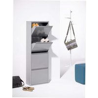 Metall-Schuhschrank "Big One Shoe 4" silber glänzend