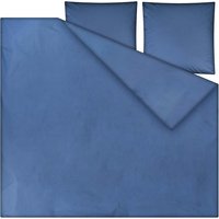 MELA Bio-Bettwäsche "MAJULI" aus Perkal, 3-tlg., 240 x 220/80 x 80 cm, blau