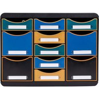 Exacompta Schubladenbox "NeoDeco", 11 Schubladen, sortiert