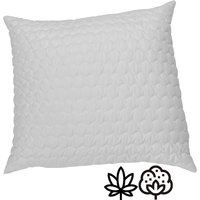 Kopfkissen mit Wellennaht 80 x 80 cm, mit Baumwoll-Hanffüllung 1200g