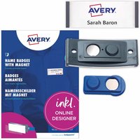 Avery Zweckform 20 Namensschilder 'Polar30' mit Magnet, anthrazit, 70 x 30 mm – Ansicht 1