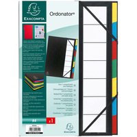 6 Exacompta Ordnungsmappen, DIN A4, Gummizug, dehnbarer Rücken, 7 Fächer, schwarz – Ansicht 1