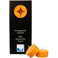 10 Hahn Teelichter aus Stearin, orange