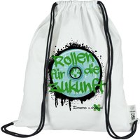 Turnbeutel 'memo + skate aid' aus recycelter Fairtrade-zert. Bio-Baumwolle