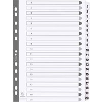 15 Exacompta Register, 20 bedruckte Taben numerisch, 160 g/m², DIN A4, weiß – Ansicht 1