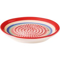 cilio Tellerreibe "ROSSO" aus Porzellan mit fein gezahnter Reibfläche, inkl. Pinsel