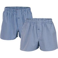 Living Crafts 2er-Pack Bio-Herren-Boxershorts "Gregor" blau, Gr. L