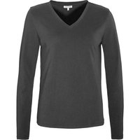 Living Crafts Bio-Damen-Langarmshirt 'TARANA' mit V-Ausschnitt, black, Gr. L – Ansicht 1