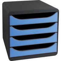 Exacompta Schubladenbox "Iderama", DIN A4+, 4 Schubladen offen, eisblau – Ansicht 1