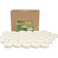 BIOKEMA Teelichter aus Biomasse, ohne Hülle 36 Stk.