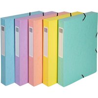 8 Exacompta Archivboxen "Aquarel", 600 g/m², DIN A4, Gummizug, RB 40 mm, sortiert – Ansicht 1