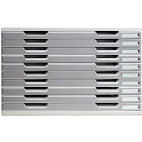 Exacompta Schubladenbox Modulo "Office", DIN A3+, 10 Schubladen geschlossen, steingrau – Ansicht 1