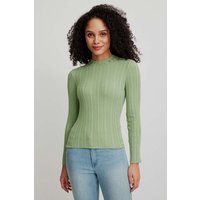 tranquillo Damen-Langarmshirt mit Struktur, jade, Gr. S – Ansicht 1