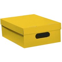 Aufbewahrungsbox "Color" aus Recyclingkarton, klein 24 x 32 x 11,5 cm, gelb