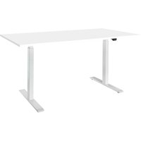 memo Höhenverstellbarer Schreibtisch "ON" weiß, Buche weiß lackiert, B 100 x T 60 cm