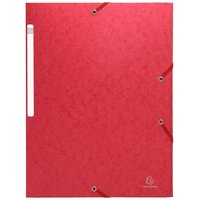 25 Exacompta Sammelmappen "Scotten", 600 g/m², DIN A4, Gummizug, 3 Klappen, rot