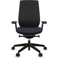 Profim Bürodrehstuhl "ACCIS PRO" mit Armlehnen, Gestell: schwarz, Sitz: blau – Ansicht 1