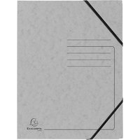 25 Exacompta Eckspannmappen, Colorspan-Karton, 355 g/m², DIN A4, Gummizug, grau