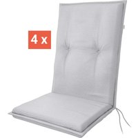 doppler Auflage "STAR" Midi, 4er-Pack, 110x48x6 cm, Polyester, grau