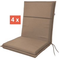 doppler Auflage "LIFE" für Niederlehner, 4er-Pack, 100x48x4 cm, Polyester, mokka – Ansicht 1