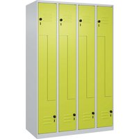 C+P Z-Spind Classic PLUS, 8 Fächer, 1850x1200x500mm, Lichtgrau/Clowngrün – Ansicht 1