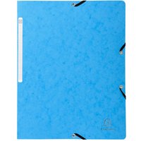 25 Exacompta Eckspannmappen, Colorspan-Karton, 400 g/m², DIN A4, Gummizug, türkis – Ansicht 1